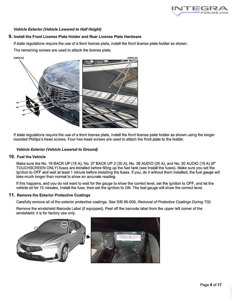 Acura Integra 2023 Integra Total Quality Inspection (TQI) & New Model Service Bulletin 2023-acura-integra-service-bulletin-total-quality-inspection-check-16