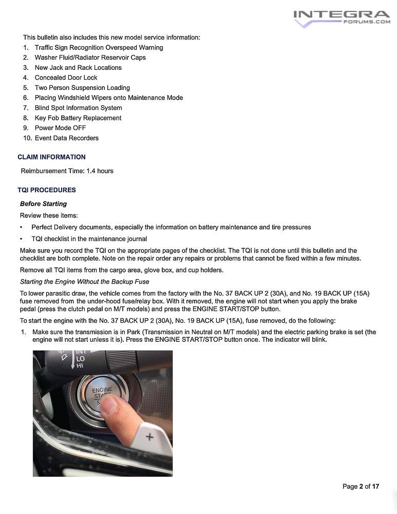 Acura Integra 2023 Integra Total Quality Inspection (TQI) & New Model Service Bulletin 2023-acura-integra-service-bulletin-total-quality-inspection-check-2