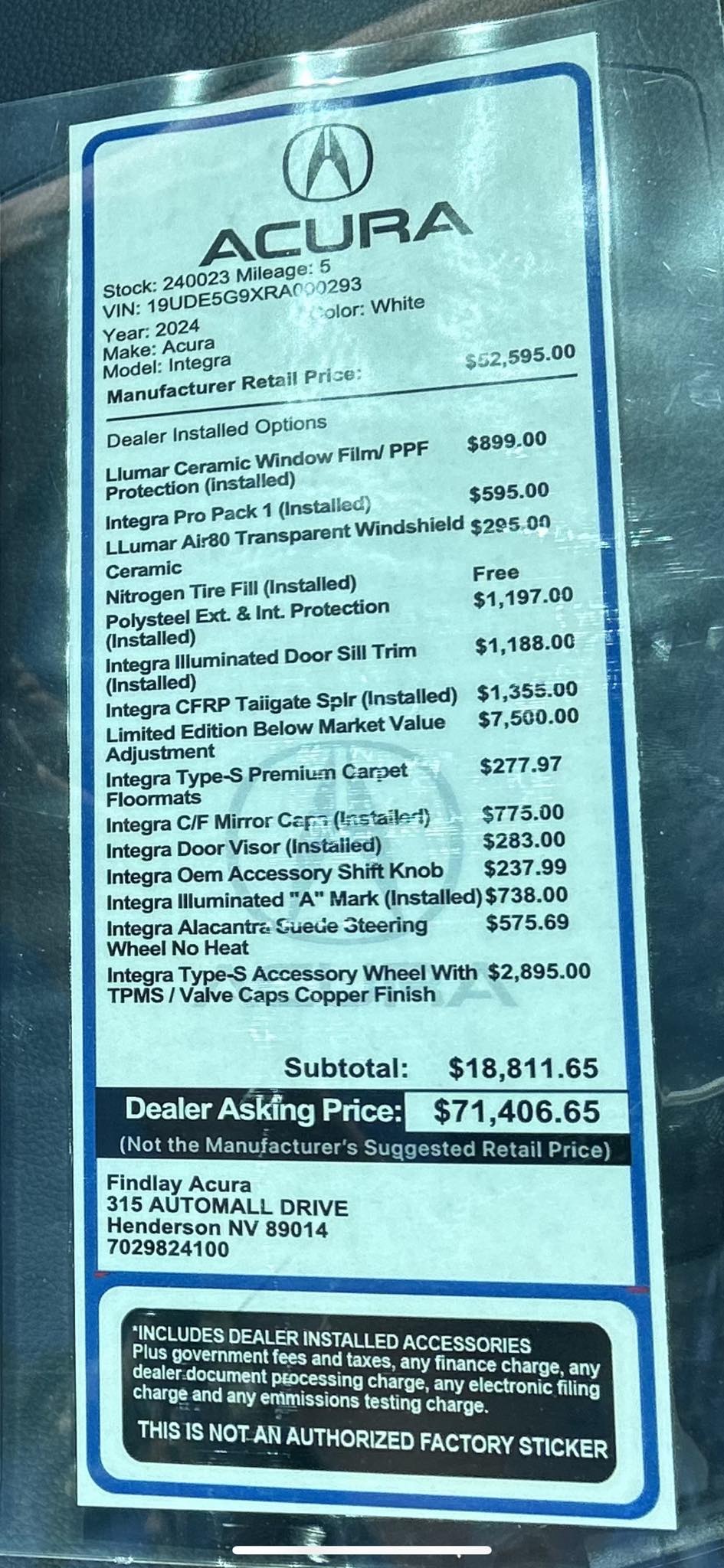 Acura Integra List of Honest Acura Dealerships For Type S (MSRP vs Markup List -- Integra Type S) 355248108_10230205891074283_8610954099704317012_n