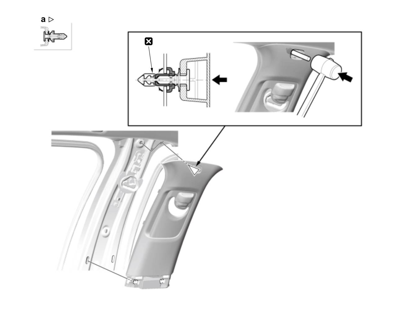 Acura Integra How to remove side belt panel - that pin IMG_0677