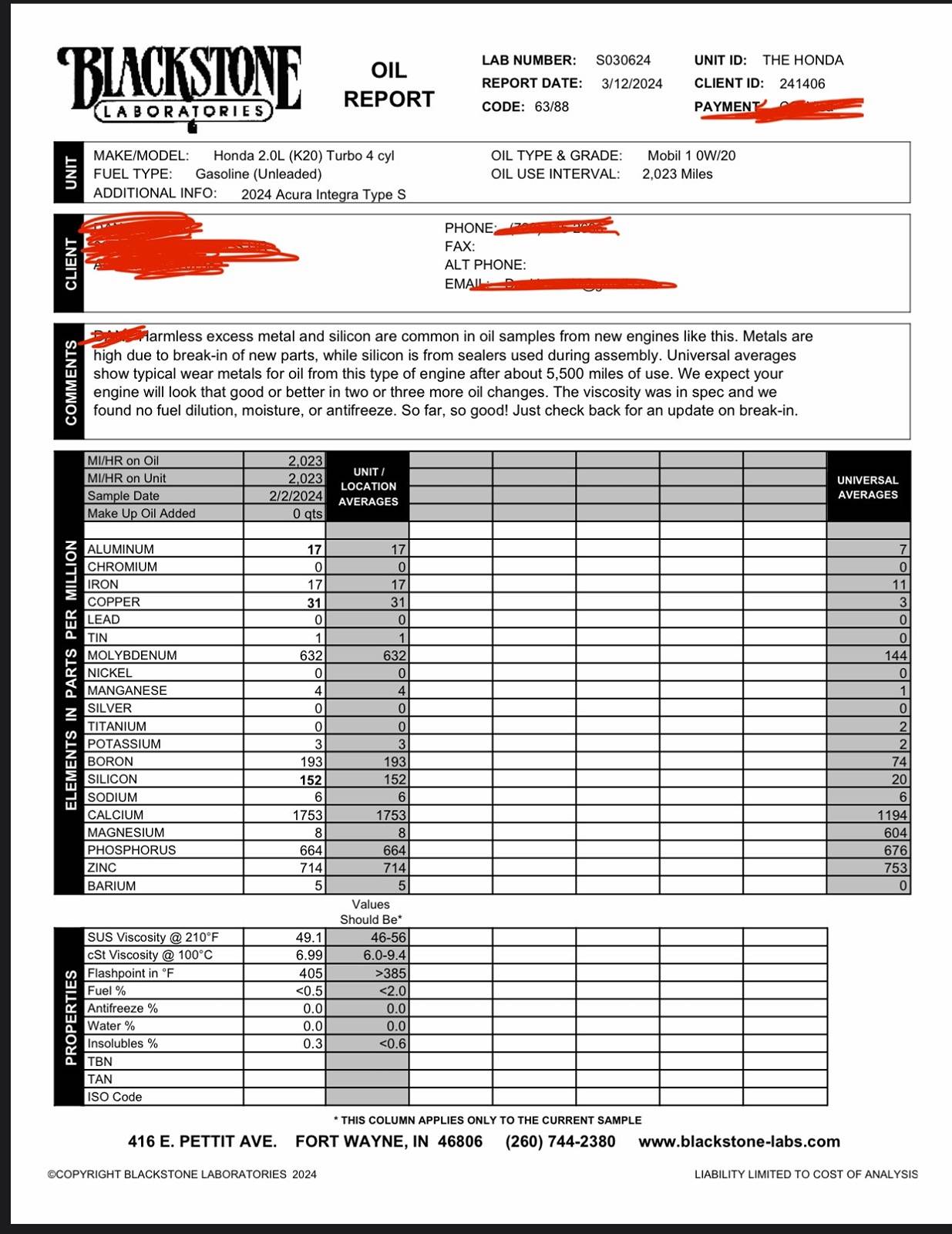 Acura Integra Oil Analysis at 5k (Blackstone Labs Report) IMG_6665