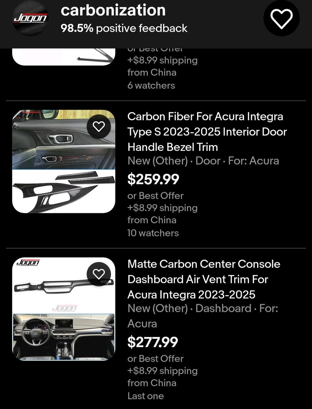 Acura Integra Jogon Carbon Parts added Screenshot_20240820-111215