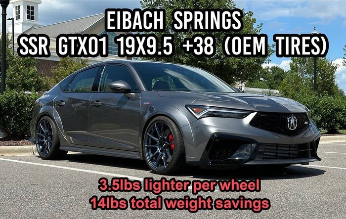 Eibach Springs and SSR GTX01 Wheels vs Stock (14lbs Weight Savings) on 2024 Integra Type S